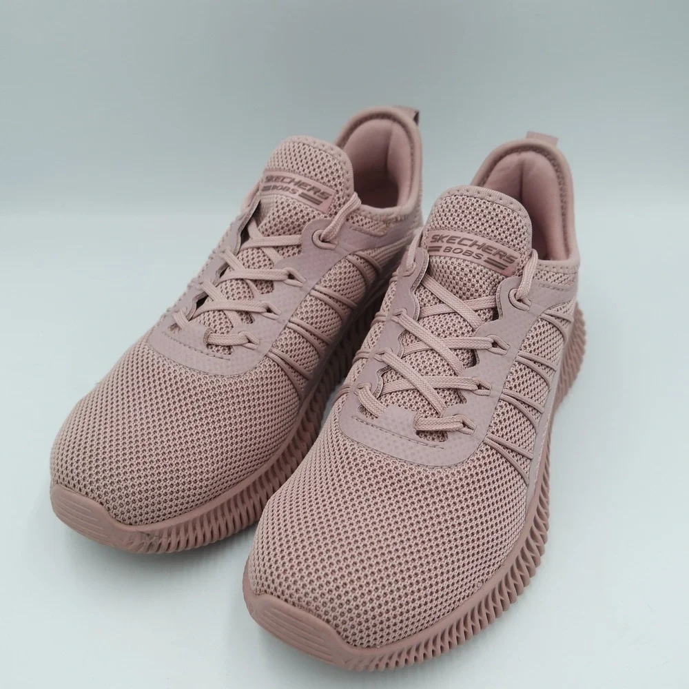 Skechers BOBS Sport Squad Mauve Pink Knit Sneakers 117417 Womens 6.5